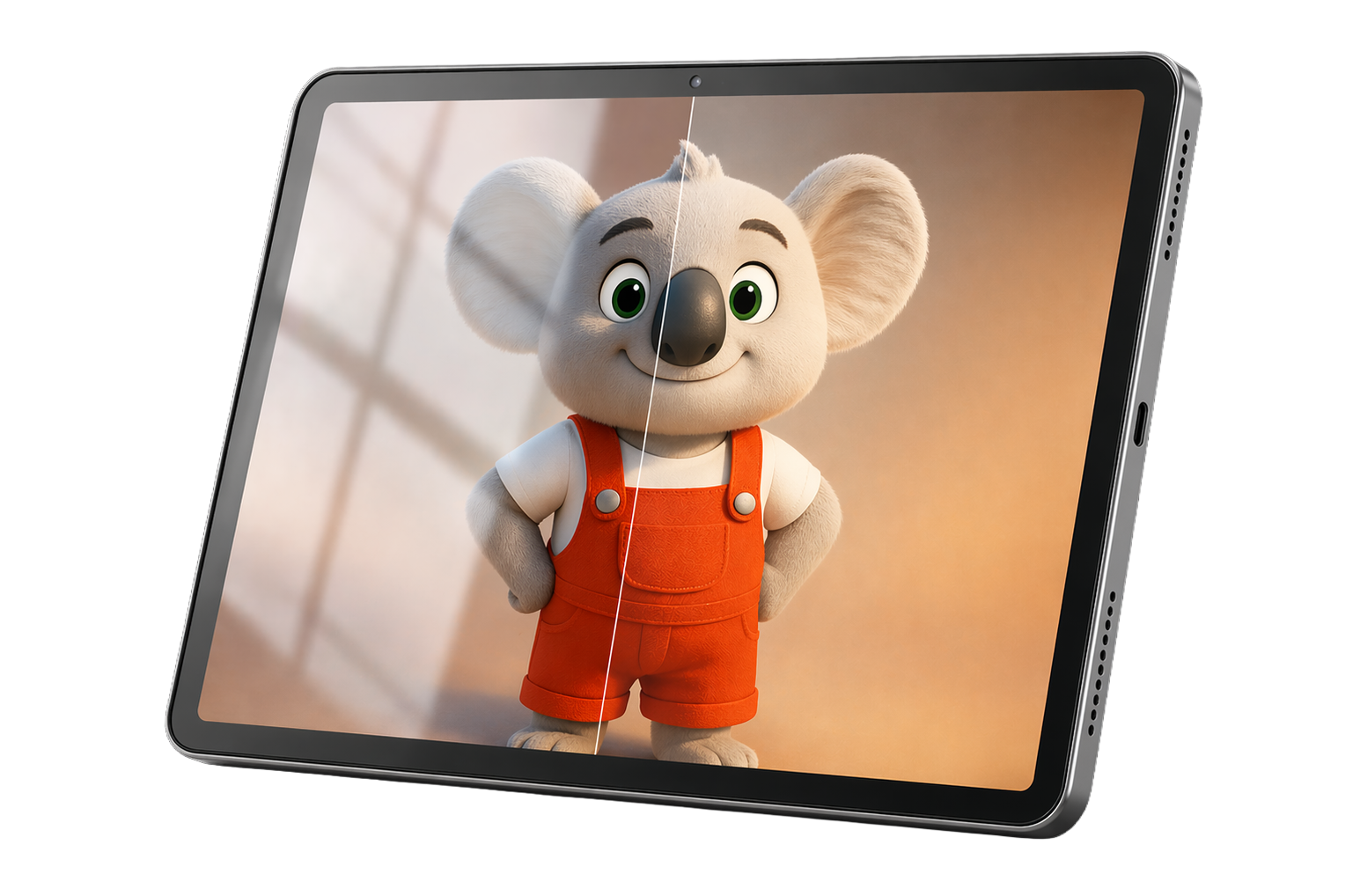 KaiPad display showing clear, eye-friendly screen